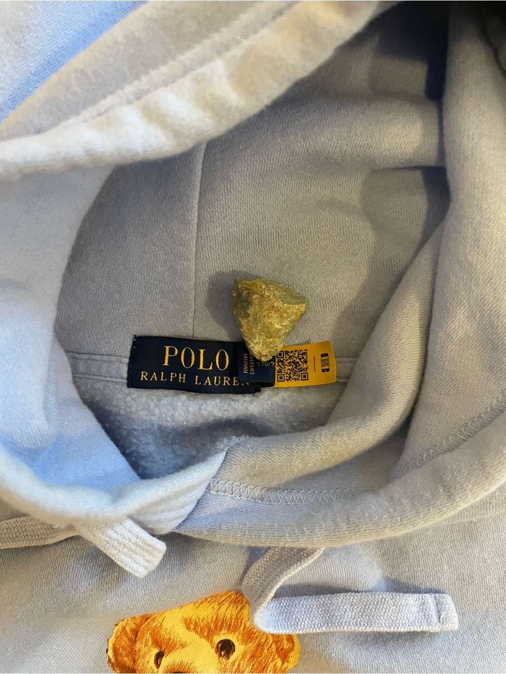 Polo Ralph Lauren Light Blue Polo Bear Beach Hoodie Sweatshirt - Picture 7 of 8